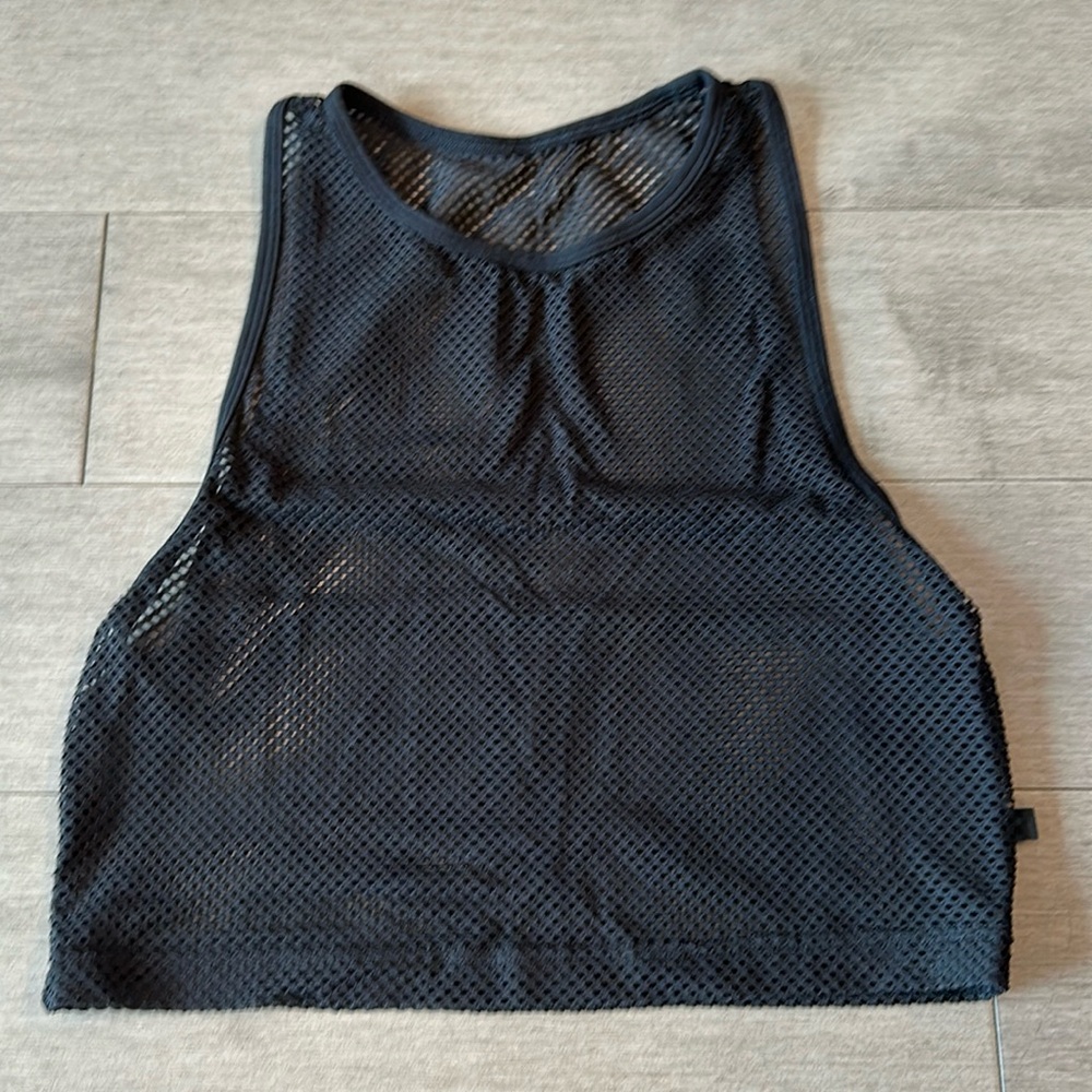 Cropped Mesh Tank